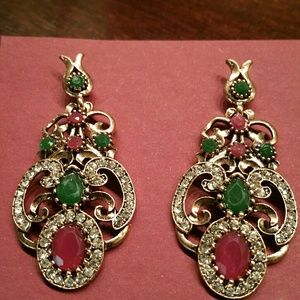 Faux Antique Estate Earrings Renaissance Style